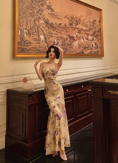 Cute Mermaid Spaghetti Straps Floral Sleeveless 18th Birthday Dress Party Gown Birthday Outfits For Women DP0201