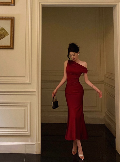 Sexy Mermaid Burgundy 18th Birthday Dress Long Party Birthday Outfits For Women DP0186