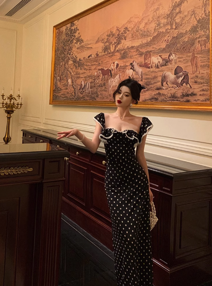 Pretty Sheath Square Neckline Black 18th Birthday Dress Long Party Birthday Outfits For Women For Women DP0183