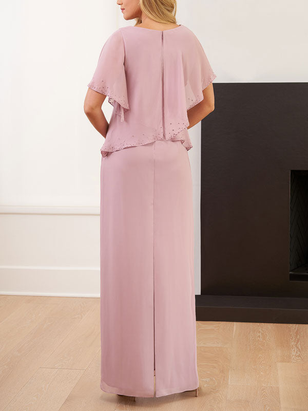 Modest V-neck with Flowing Sleeves Dress