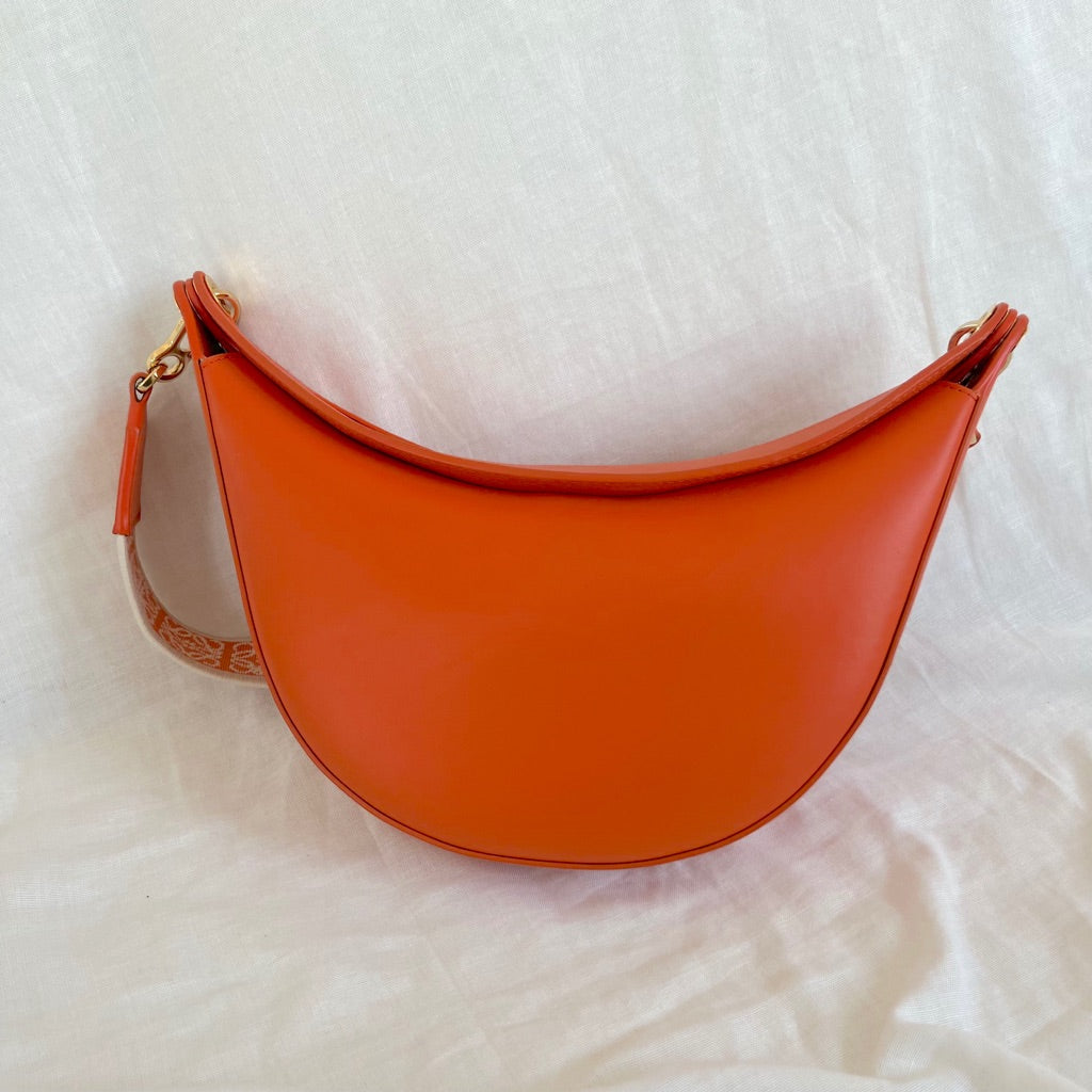 Loewe Luna small canvas-jacquard trimmed leather shoulder bag