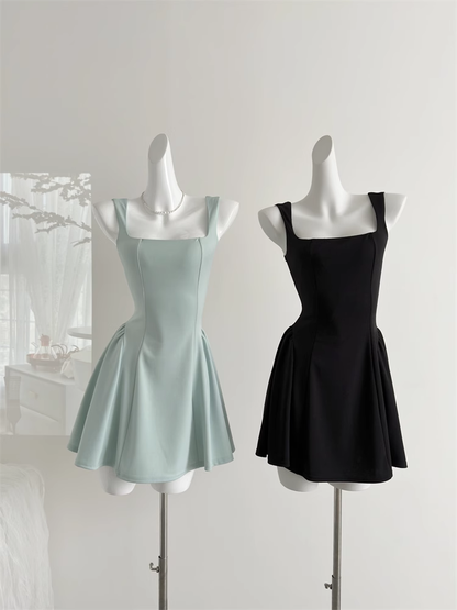 Sweet and niche summer temperament high waist design dress DP0005