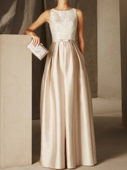 Round Neck Sleeveless Solid Color Maxi Dress