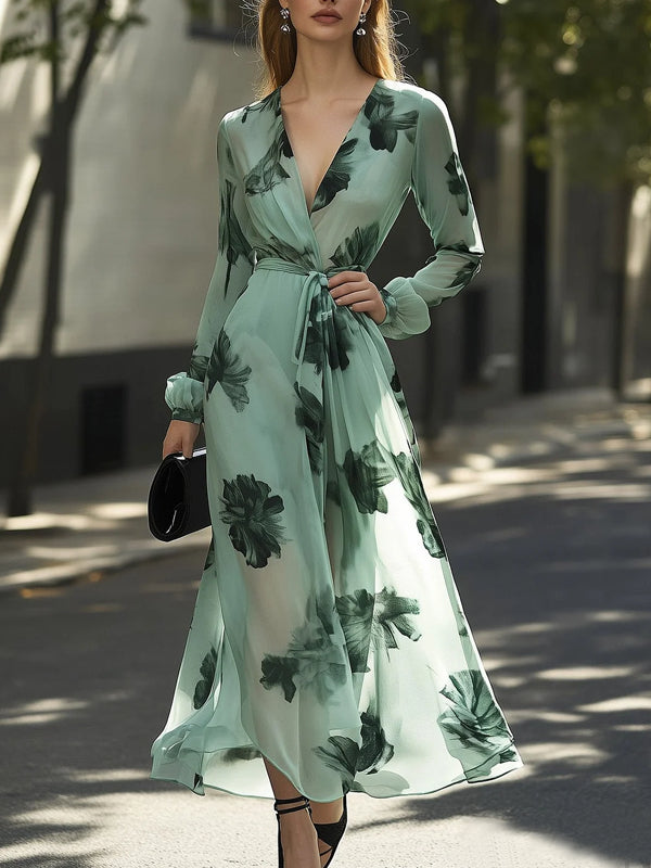 Long Sleeve Chiffon Light Temperament Women's Dress