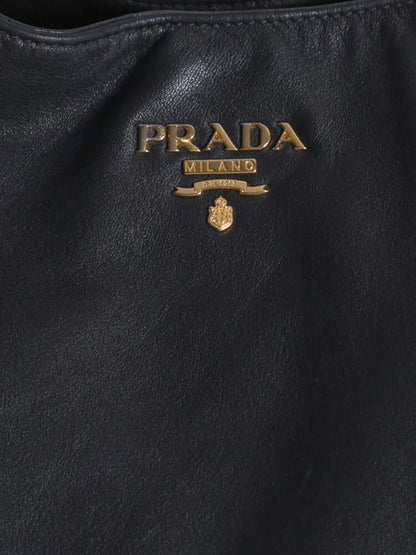 PRADA Vitello Soft Chain Handle Shoulder Bag Nero 48 x 33 x 20cm