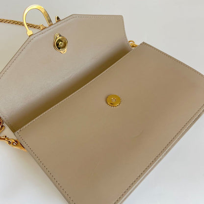 JW Anderson Logo Beige Leather Shoulder Bag