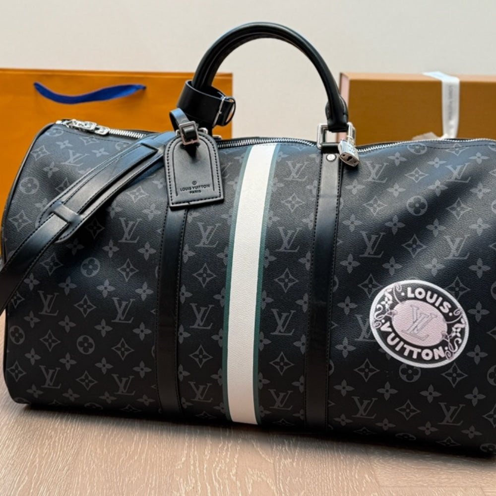 LOUIS VUITTON KEEPALL BANDOULIÈRE 50 MON MONOGRAM 50CM BLACK P01950