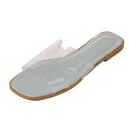 Transparent rubber flat slippers