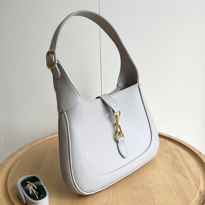 GUCCI JACKIE 1961 MEDIUM TOTE BAG LIGHT GREY LEATHER 27CM 782849 AADDX 1741