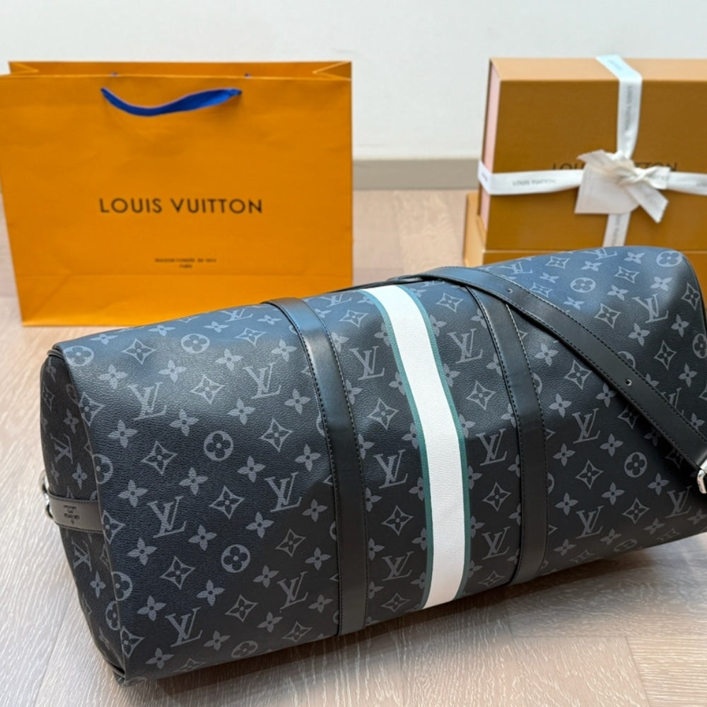 LOUIS VUITTON KEEPALL BANDOULIÈRE 50 MON MONOGRAM 50CM BLACK P01950