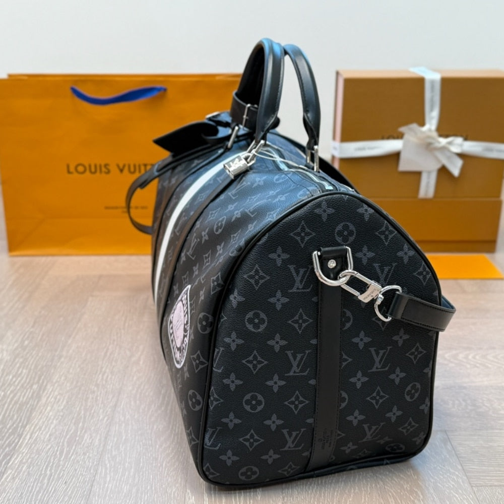LOUIS VUITTON KEEPALL BANDOULIÈRE 50 MON MONOGRAM 50CM BLACK P01950