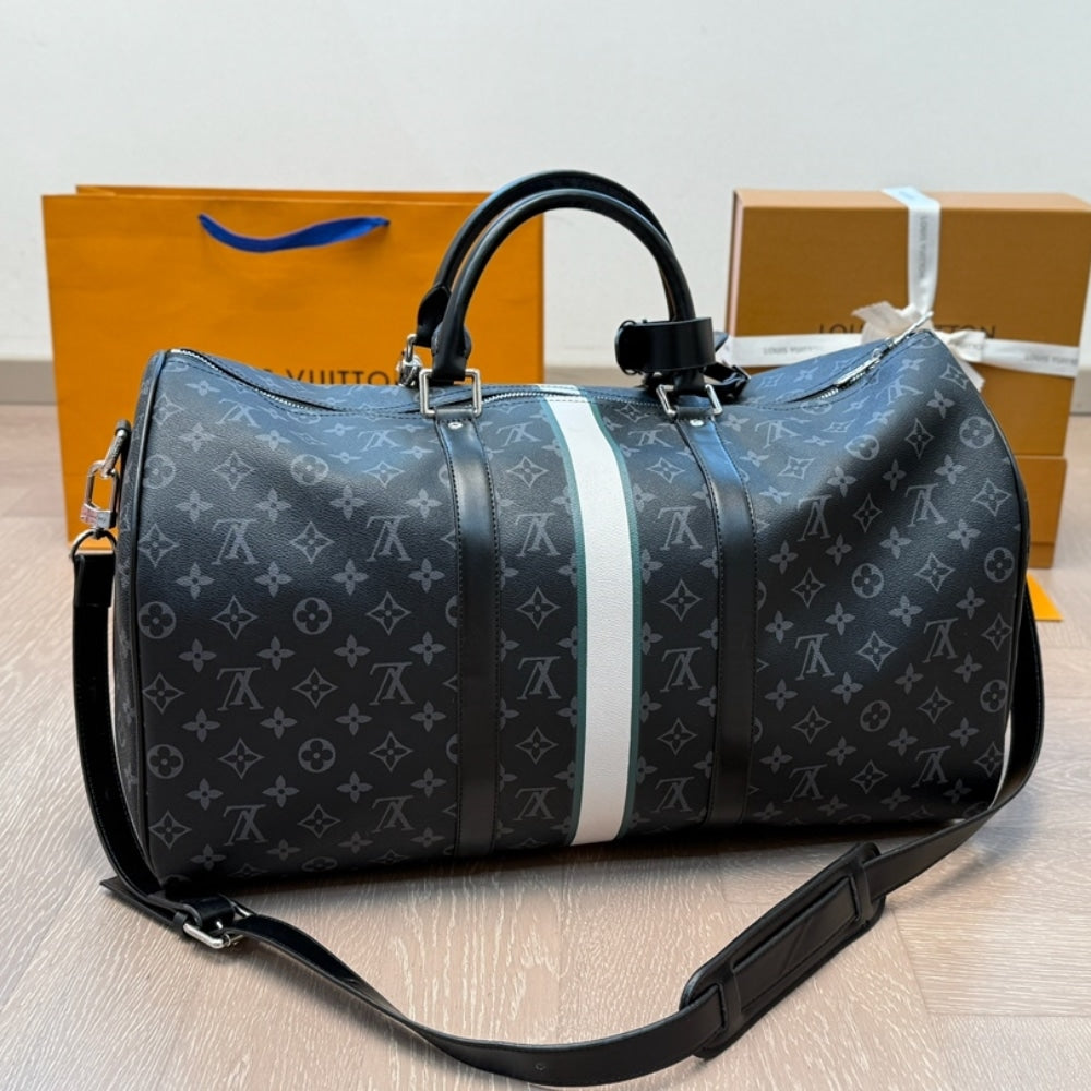 LOUIS VUITTON KEEPALL BANDOULIÈRE 50 MON MONOGRAM 50CM BLACK P01950