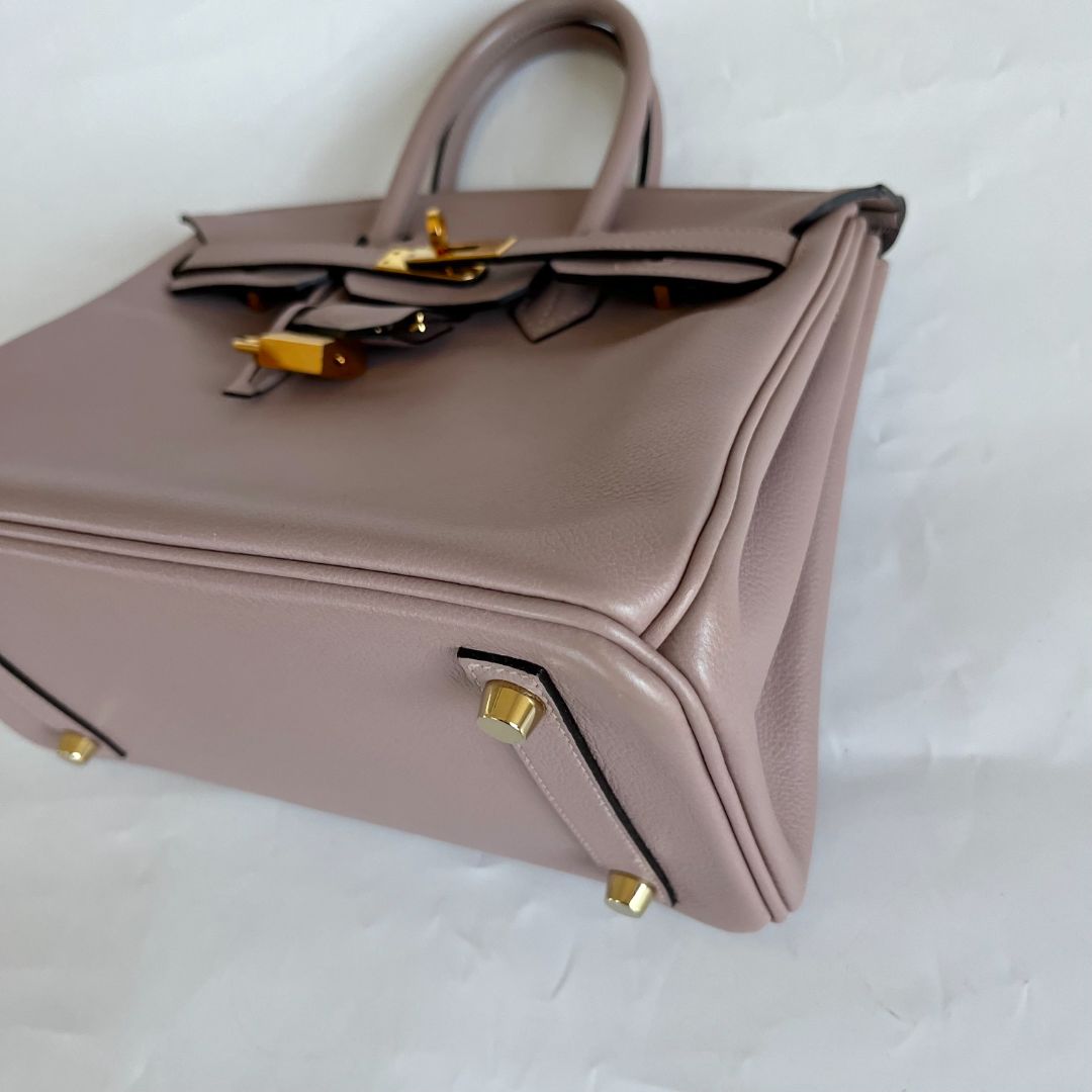 Hermès Glycine Evercolor Leather Gold Hardware Birkin 25 Bag
