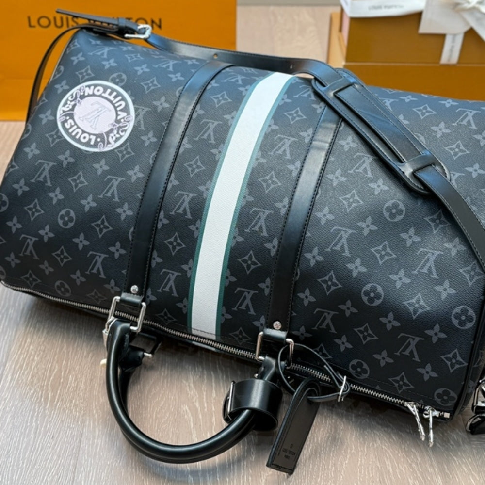 LOUIS VUITTON KEEPALL BANDOULIÈRE 50 MON MONOGRAM 50CM BLACK P01950