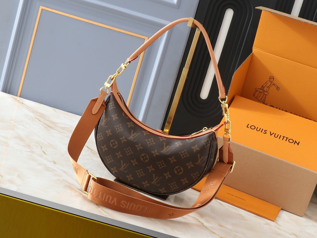 LOUIS VUITTON Looping Brown M12939 Monogram Bag 11 x 5.9 x 2.8 in
