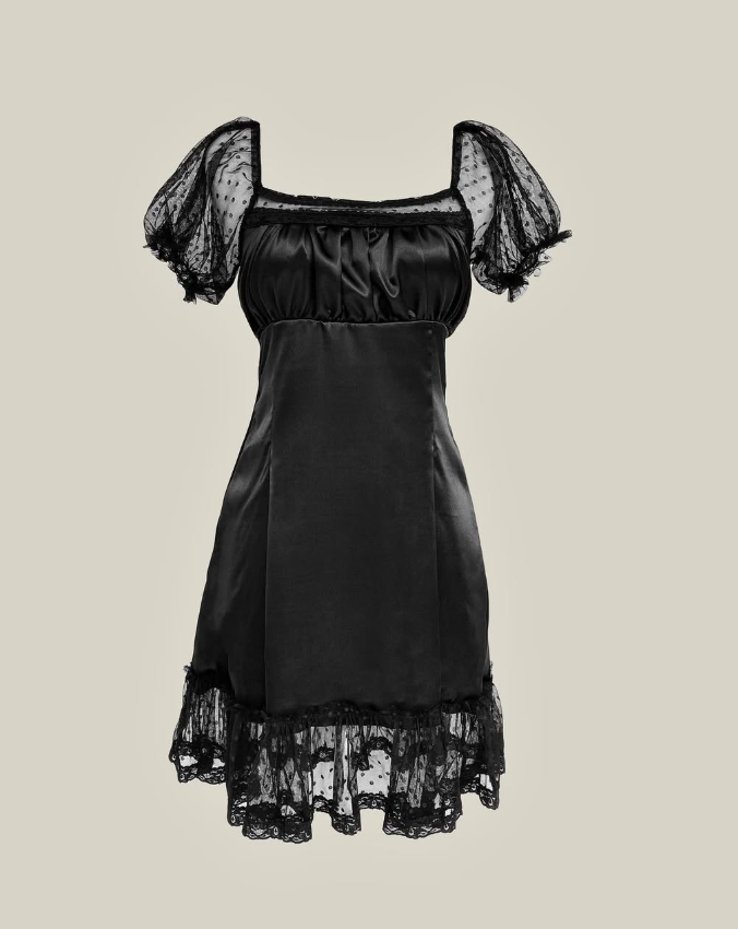 Classic Burgundy A Line Puff Lace Satin Short Homecoming Dress Cocktail Dress SH3682