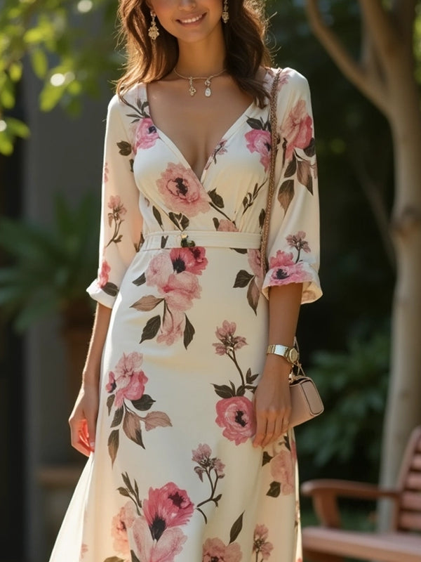 Temperament Print Holiday Elegance Women's Dress