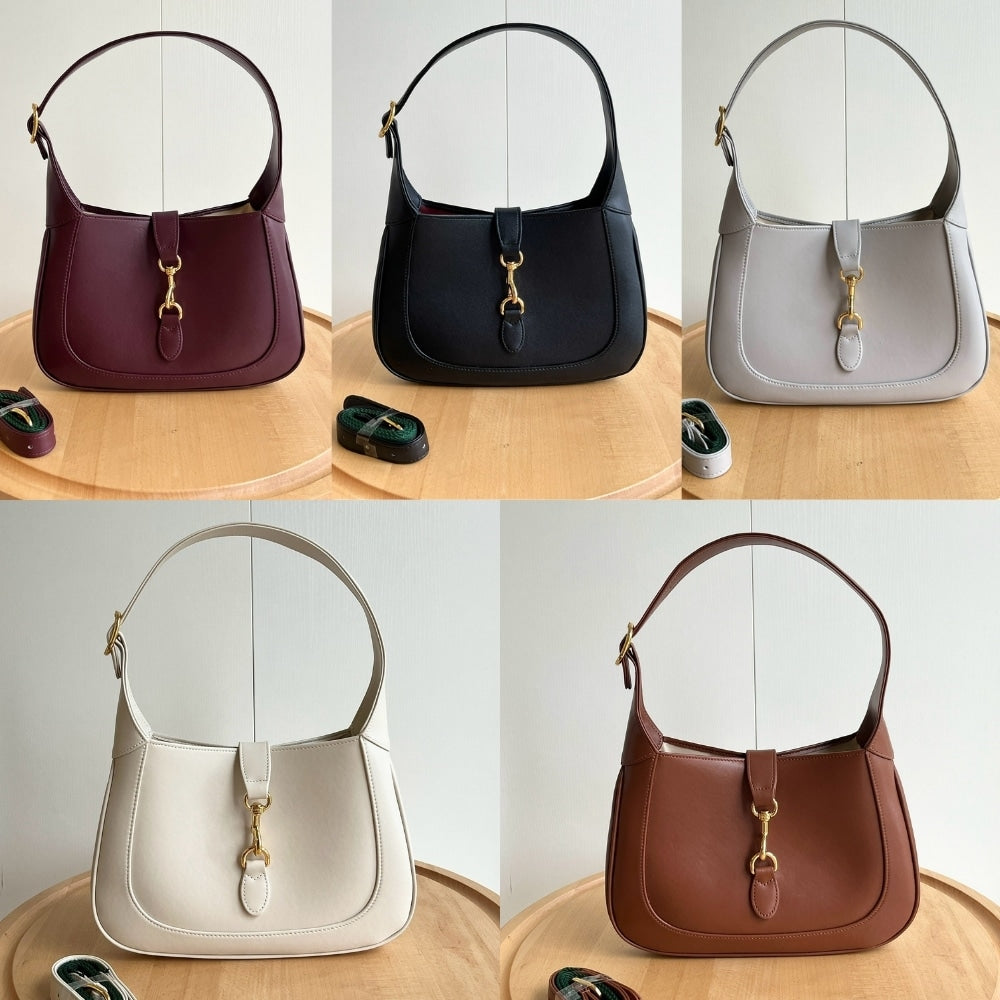 GUCCI JACKIE 1961 MEDIUM TOTE BAG LIGHT GREY LEATHER 27CM 782849 AADDX 1741