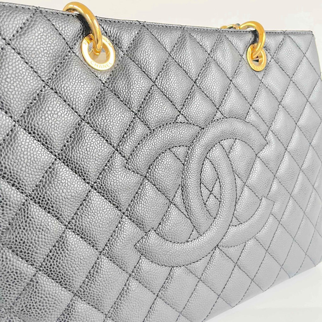 Chanel Black Quilted Caviar Leather GST Tote