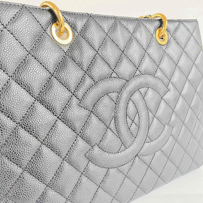 Chanel Black Quilted Caviar Leather GST Tote