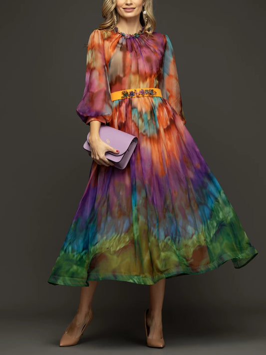 Colorful Chiffon Elegant Women's Dress