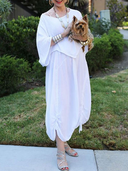 Irregular Hem Cotton Linen Women's Suit