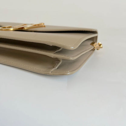 JW Anderson Logo Beige Leather Shoulder Bag