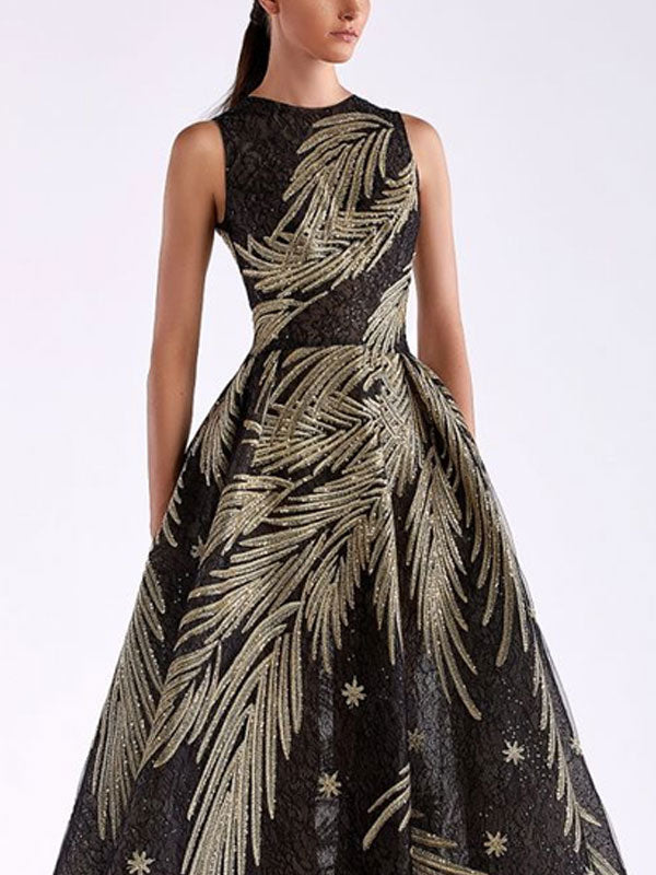 Sleeveless Hand-embroidered Elegant Mother of the Groom Dress