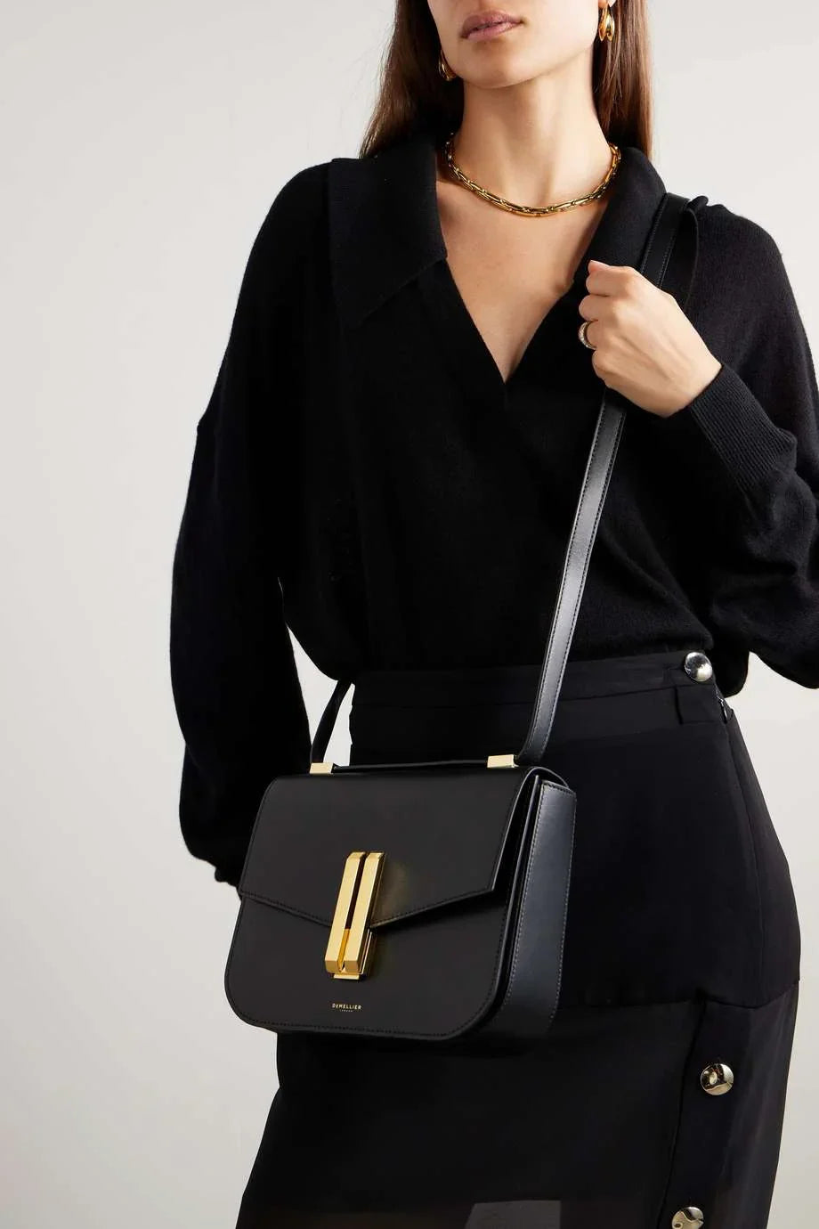 DEMELLIER + NET SUSTAIN Vancouver leather shoulder bag