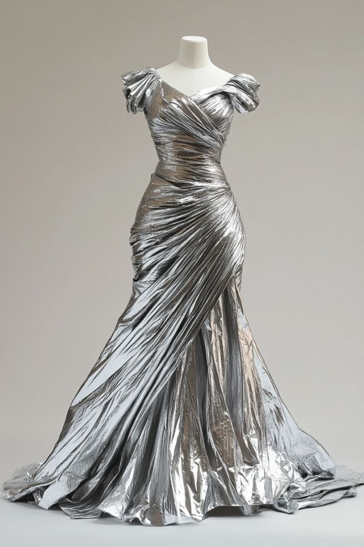 Silver Fashion Simple Long Slim Prom Dress gh4960