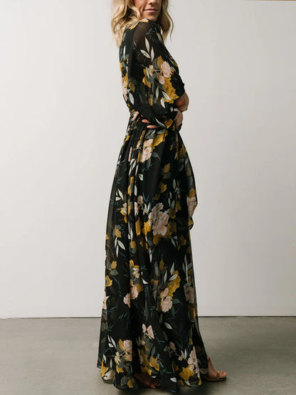 Temperament Printed Lace-upWomen's Dress