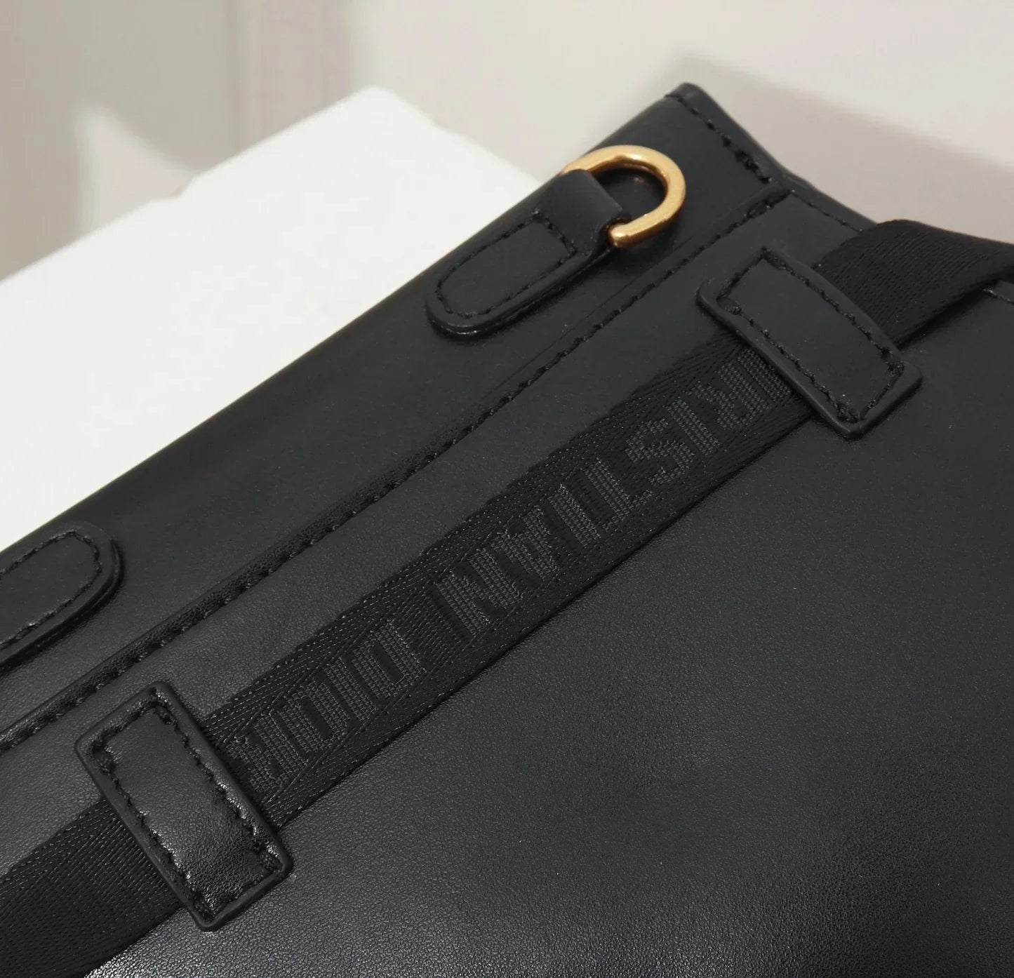 Dior Black Leather Mini Saddle Bag