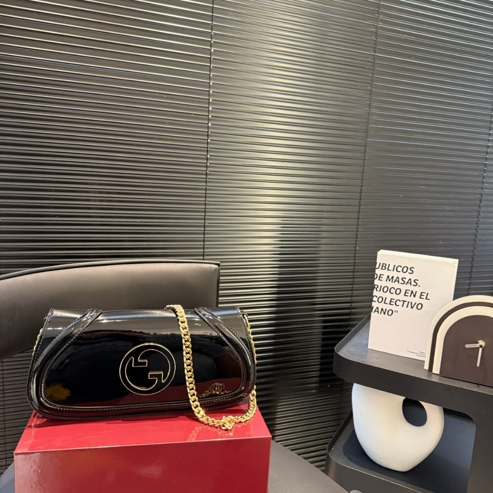 GUCCI BLONDIE SMALL SHOULDER BAG BLACK 29CM 814952 AAEEY 1000