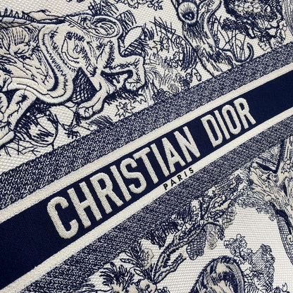 Dior Book Tote Large Blue Toile de Jouy Embroider - 42 x 35 x 18.5 cm