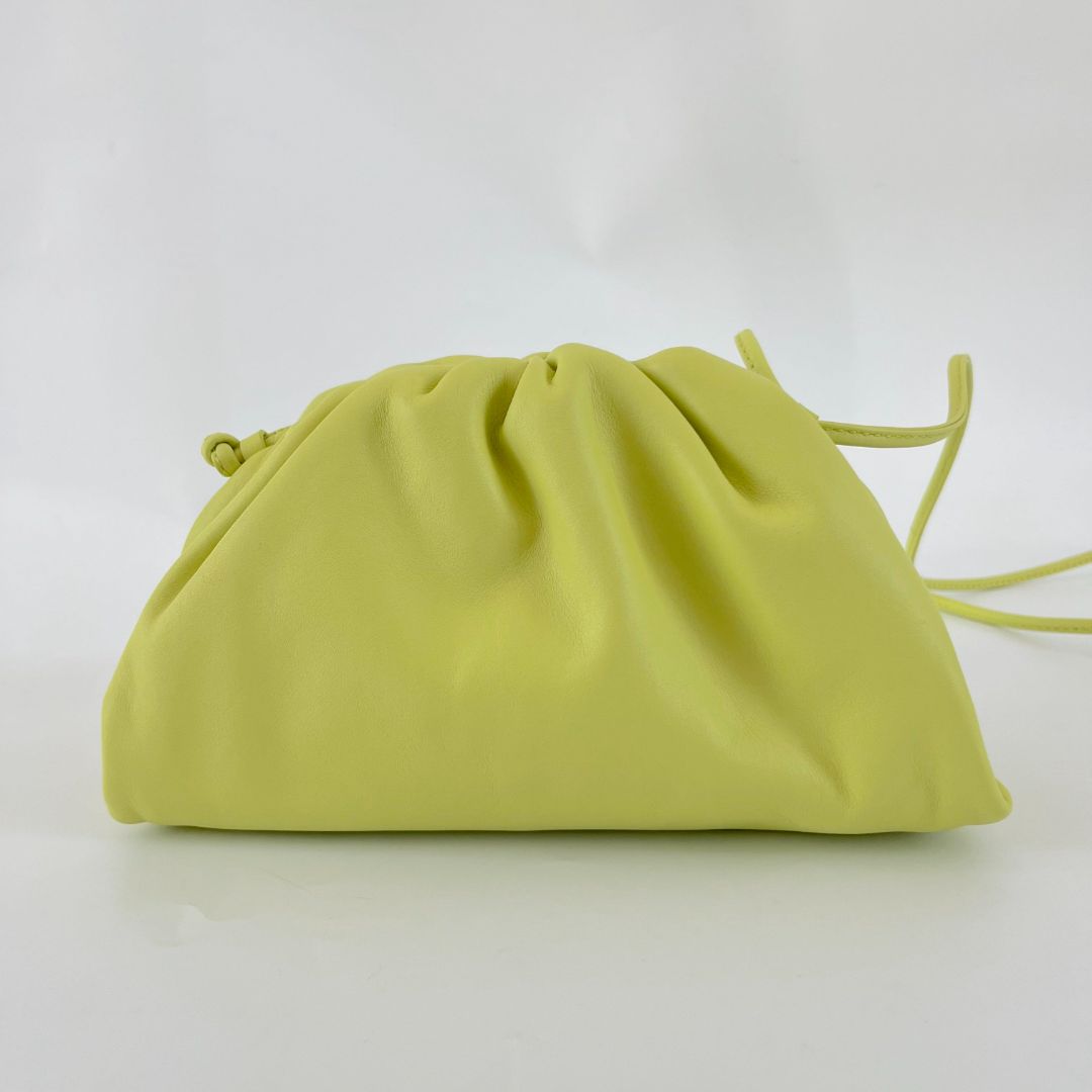 Bottega Veneta bright yellow mini pouch clutch bag