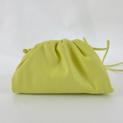 Bottega Veneta bright yellow mini pouch clutch bag
