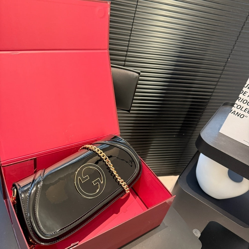 GUCCI BLONDIE SMALL SHOULDER BAG BLACK 29CM 814952 AAEEY 1000
