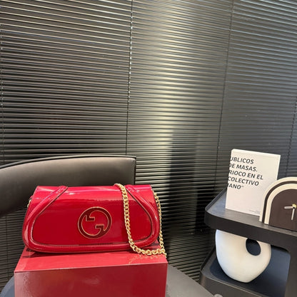 GUCCI BLONDIE SMALL SHOULDER BAG ROSSO ANCORA RED 29CM 814952 AAEEY 6207