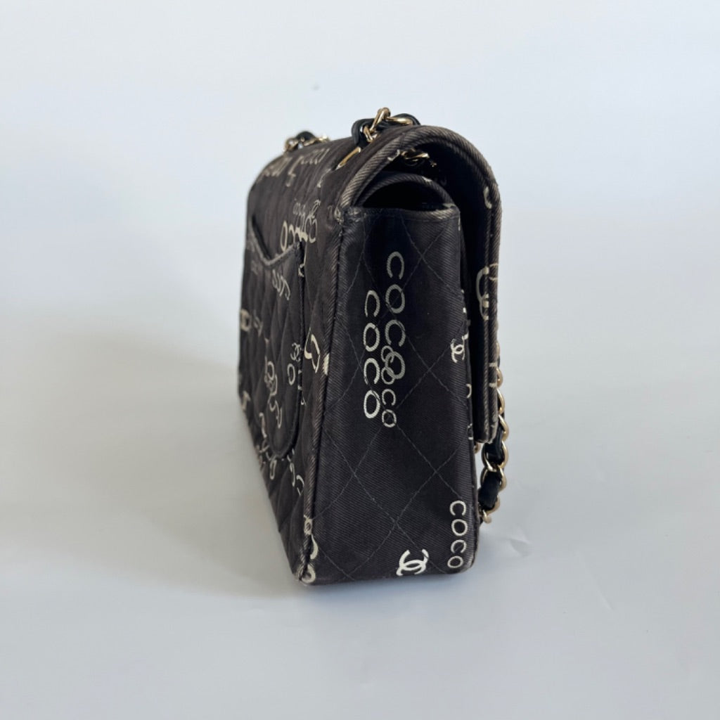 Chanel Coco Classic Double Flap Bag Quilted Canvas Medium