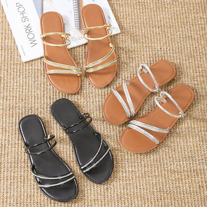 Fairy Feng Rhinestone Women's Slippers