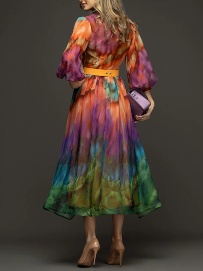 Colorful Chiffon Elegant Women's Dress