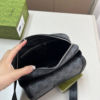 GUCCI SMALL GG CROSSBODY BAG BLACK 23CM