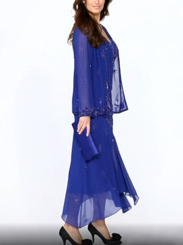 chiffon beadwork temperament wedding ladies dress