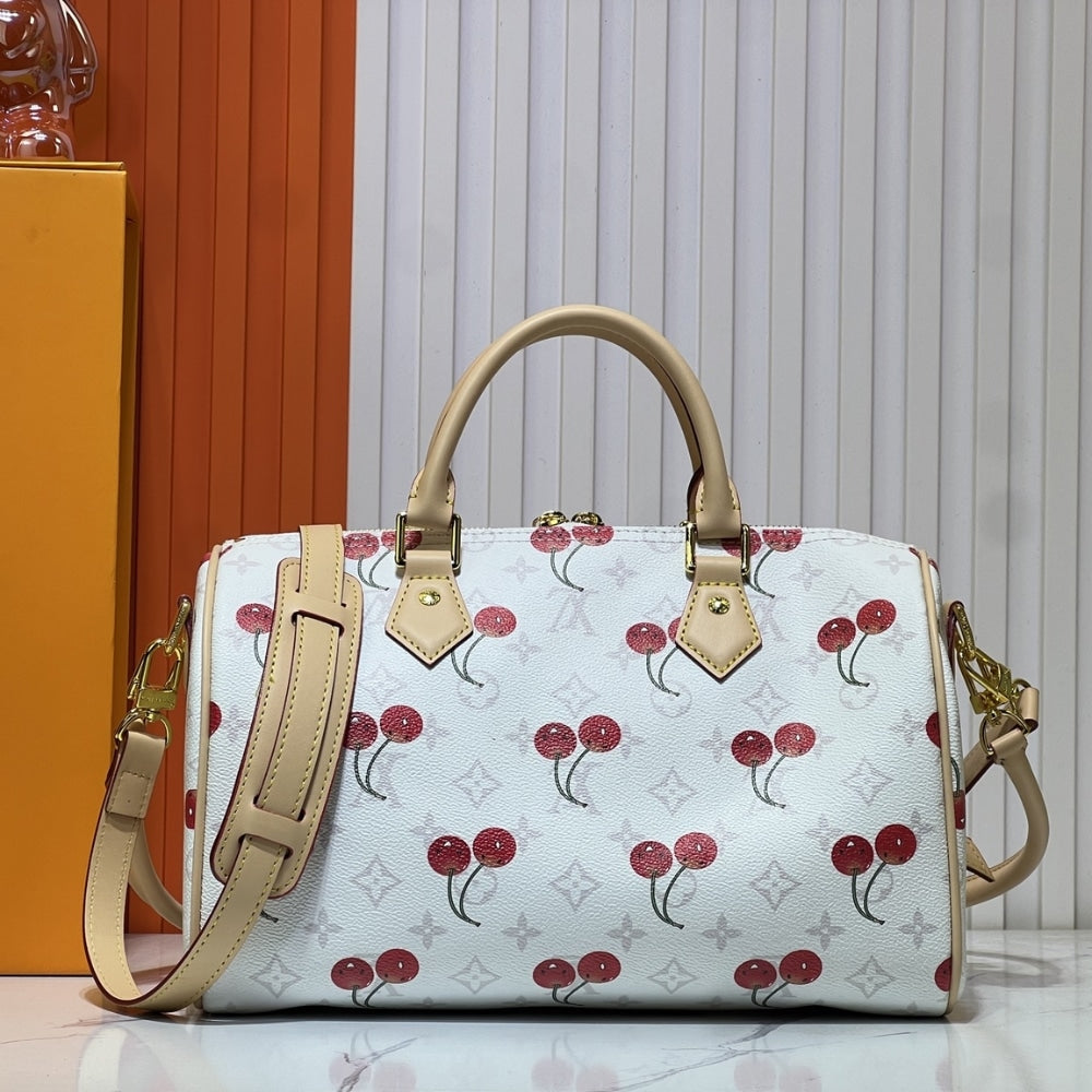LOUIS VUITTON X TAKASHI MURAKAMI MONOGRAM CERISE SPEEDY 30 WHITE 30CM M14238
