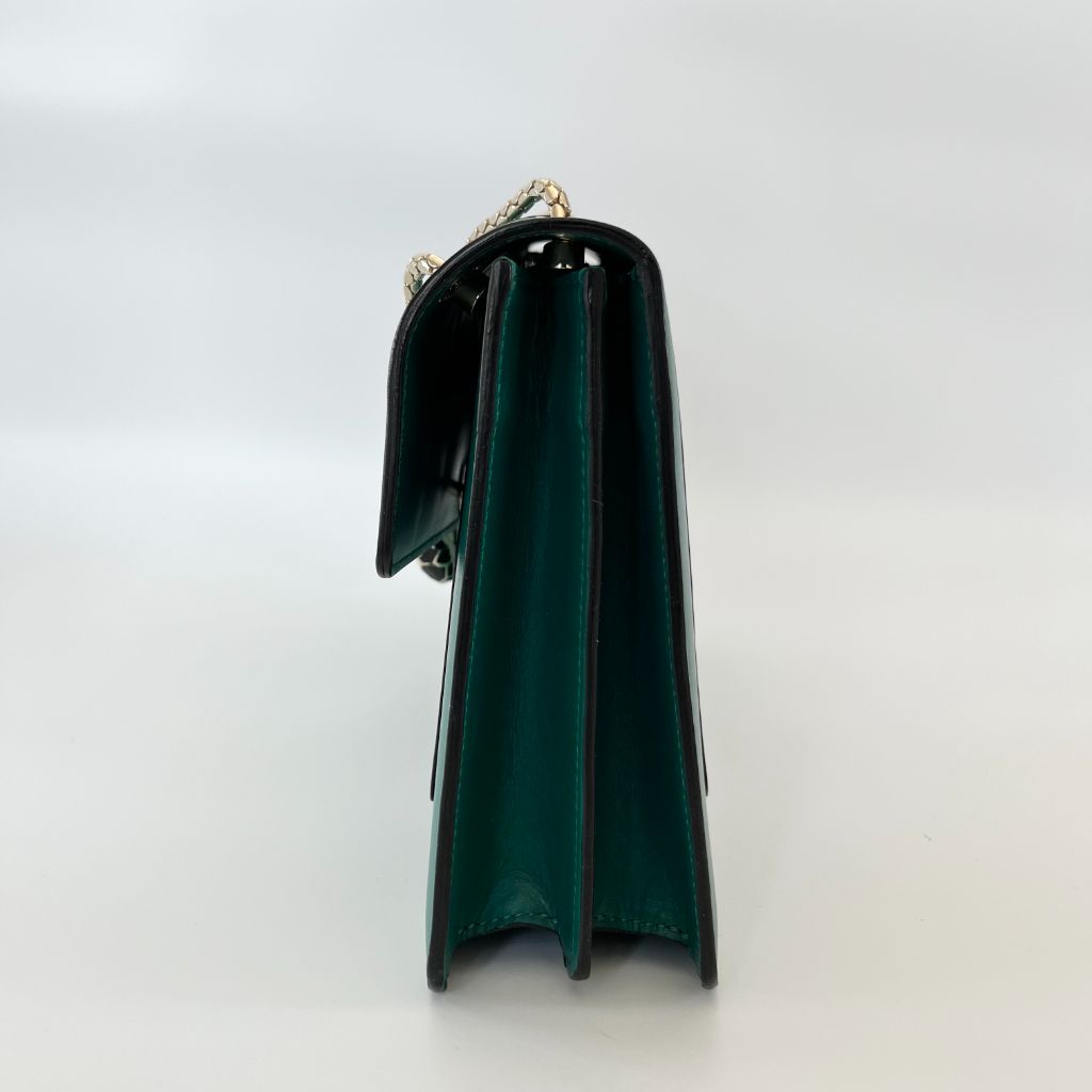 Bvlgari Emerald Green Leather Medium Serpenti Forever Shoulder Bag