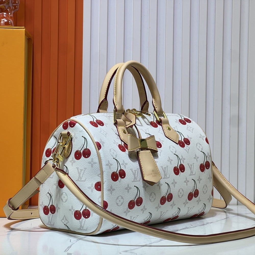 LOUIS VUITTON X TAKASHI MURAKAMI MONOGRAM CERISE SPEEDY 30 WHITE 30CM M14238