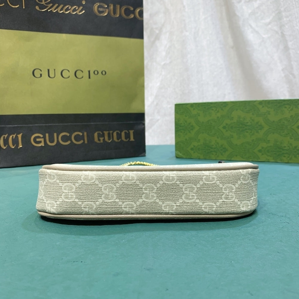 GUCCI OPHIDIA MINI BAG BEIGE AND WHITE 19CM 764960 FACJT 9641