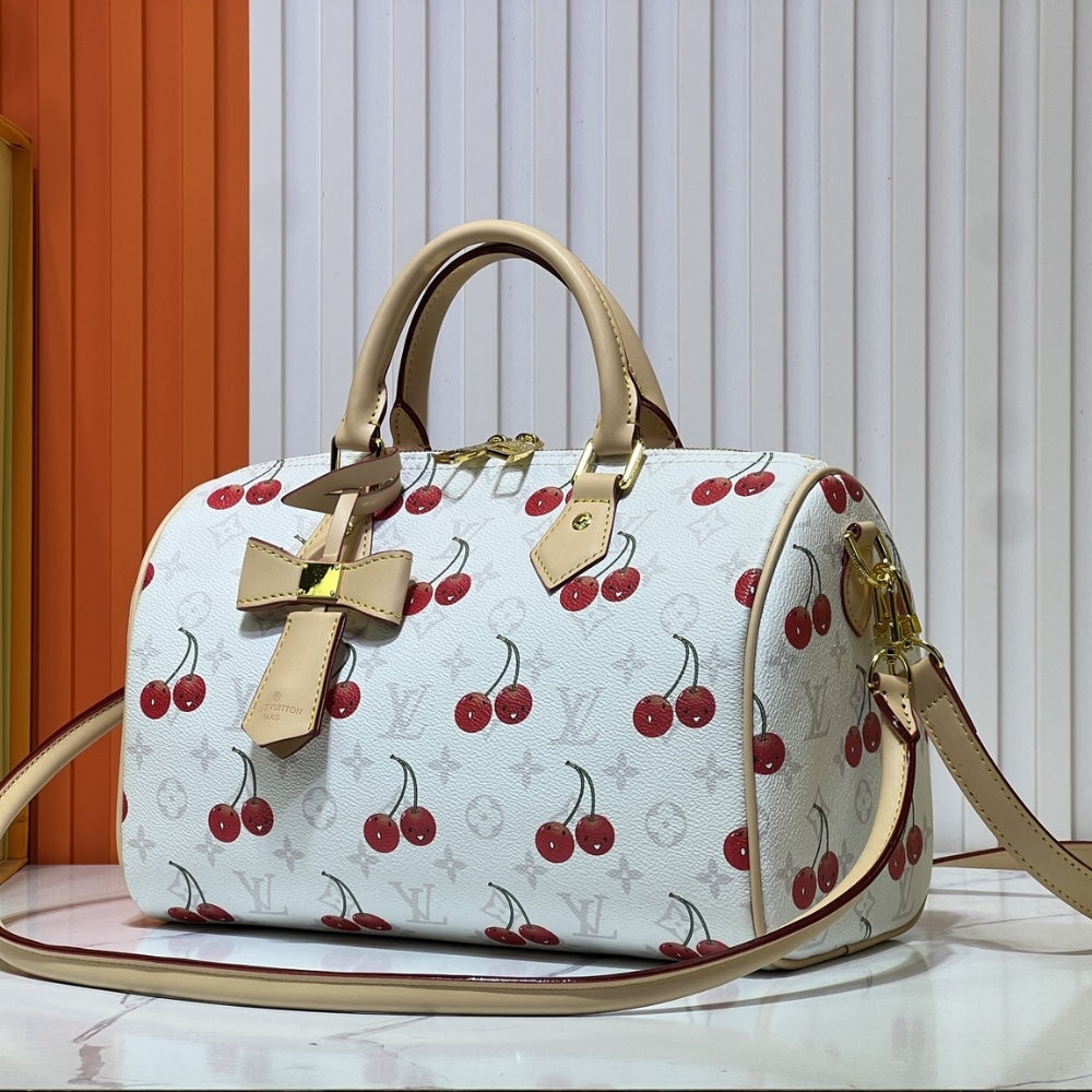 LOUIS VUITTON X TAKASHI MURAKAMI MONOGRAM CERISE SPEEDY 30 WHITE 30CM M14238