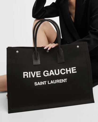 Saint Laurent Rive Gauche Tote Bag in Canvas