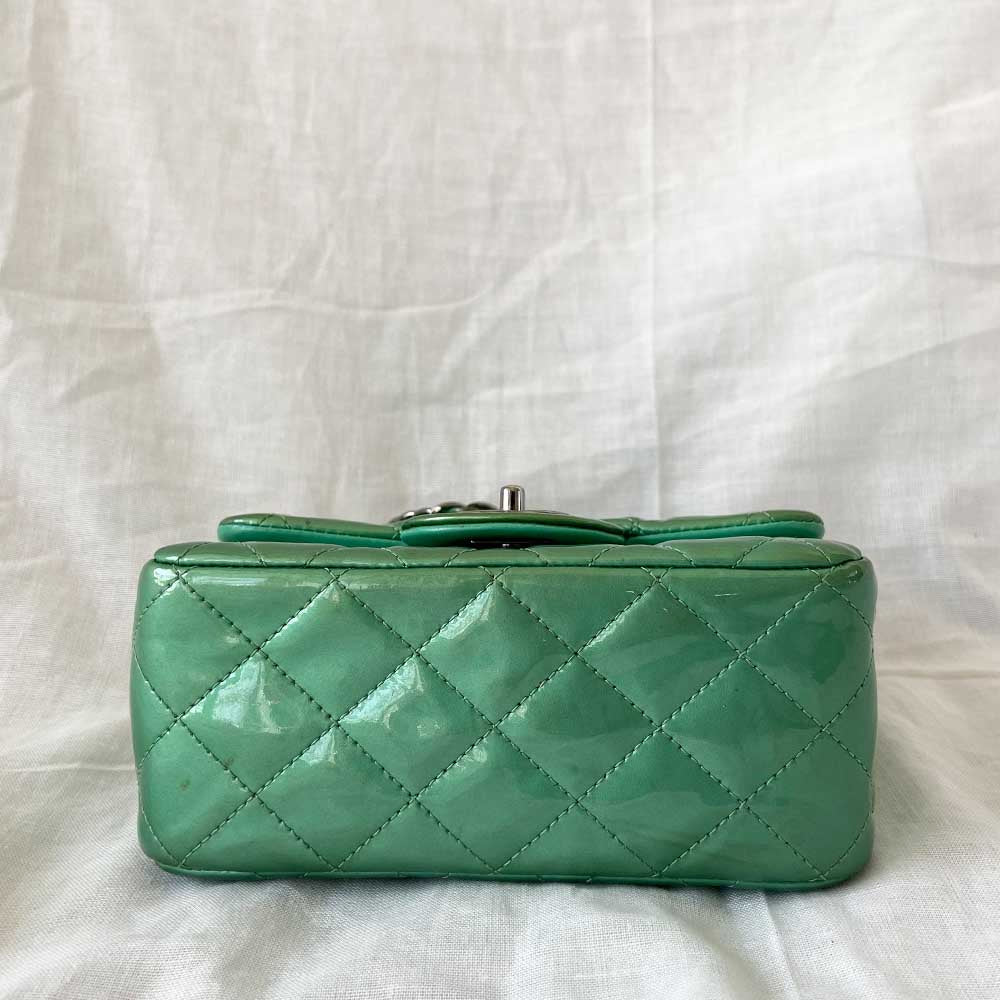 Chanel Green Leather Timeless Square Mini Flap Bag